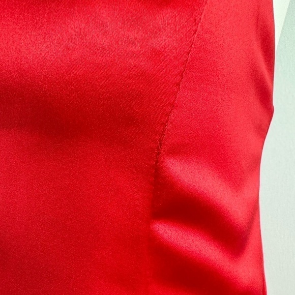 Vintage Scott McClintock Jewel Ruby Red Halter Prom Dress Size 4P 4 Petite - Picture 12 of 16